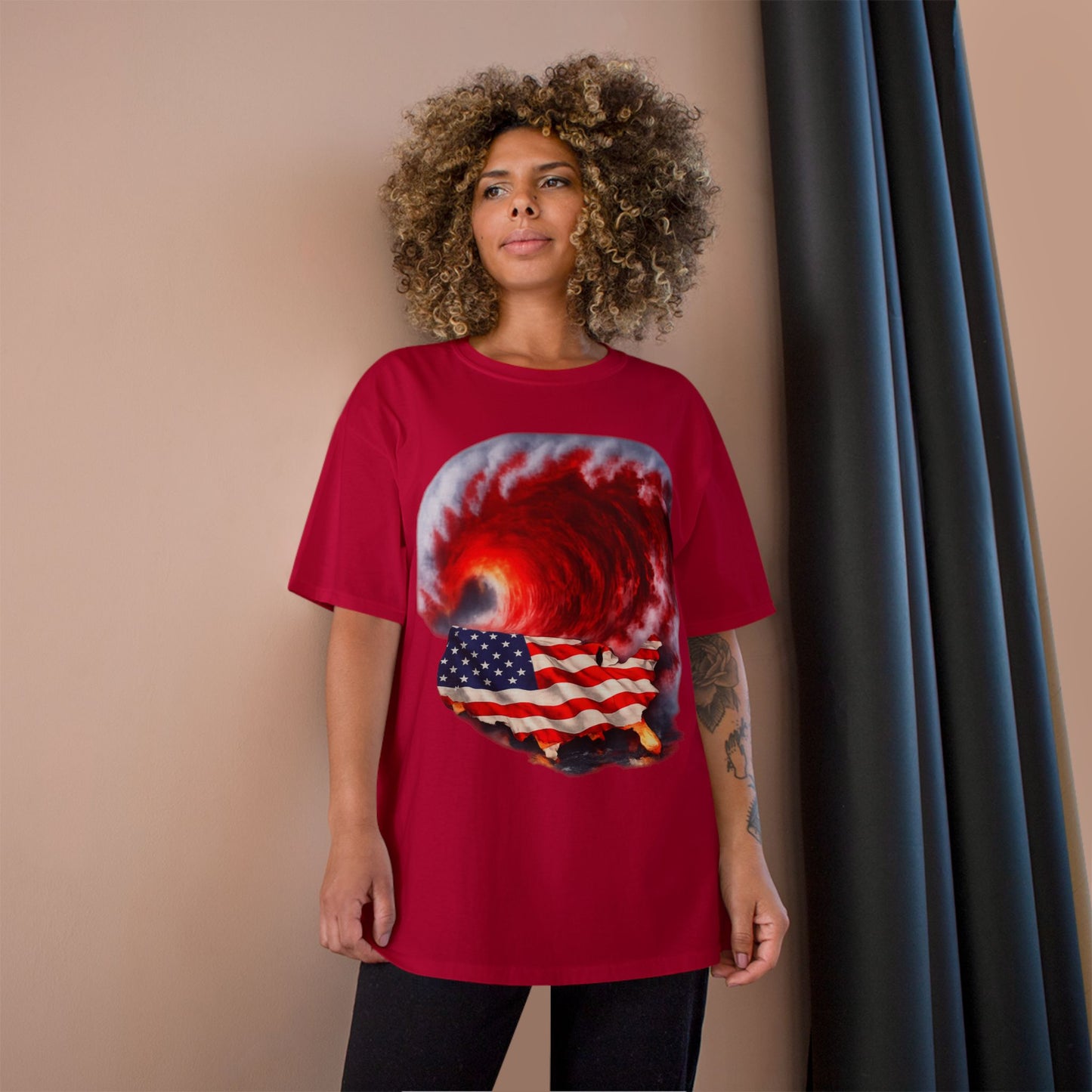 Red Wave USA Champion Brand T-Shirt
