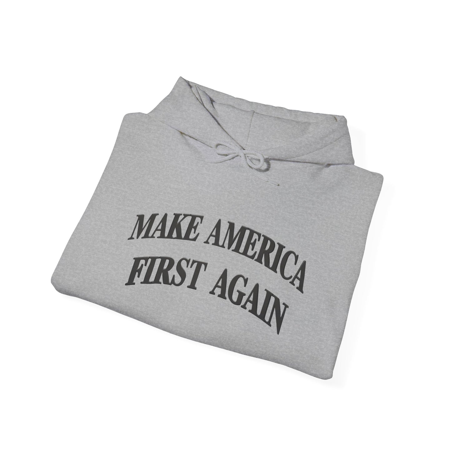 Black Make America First Again Hoodie — Black Pullover Hoodie