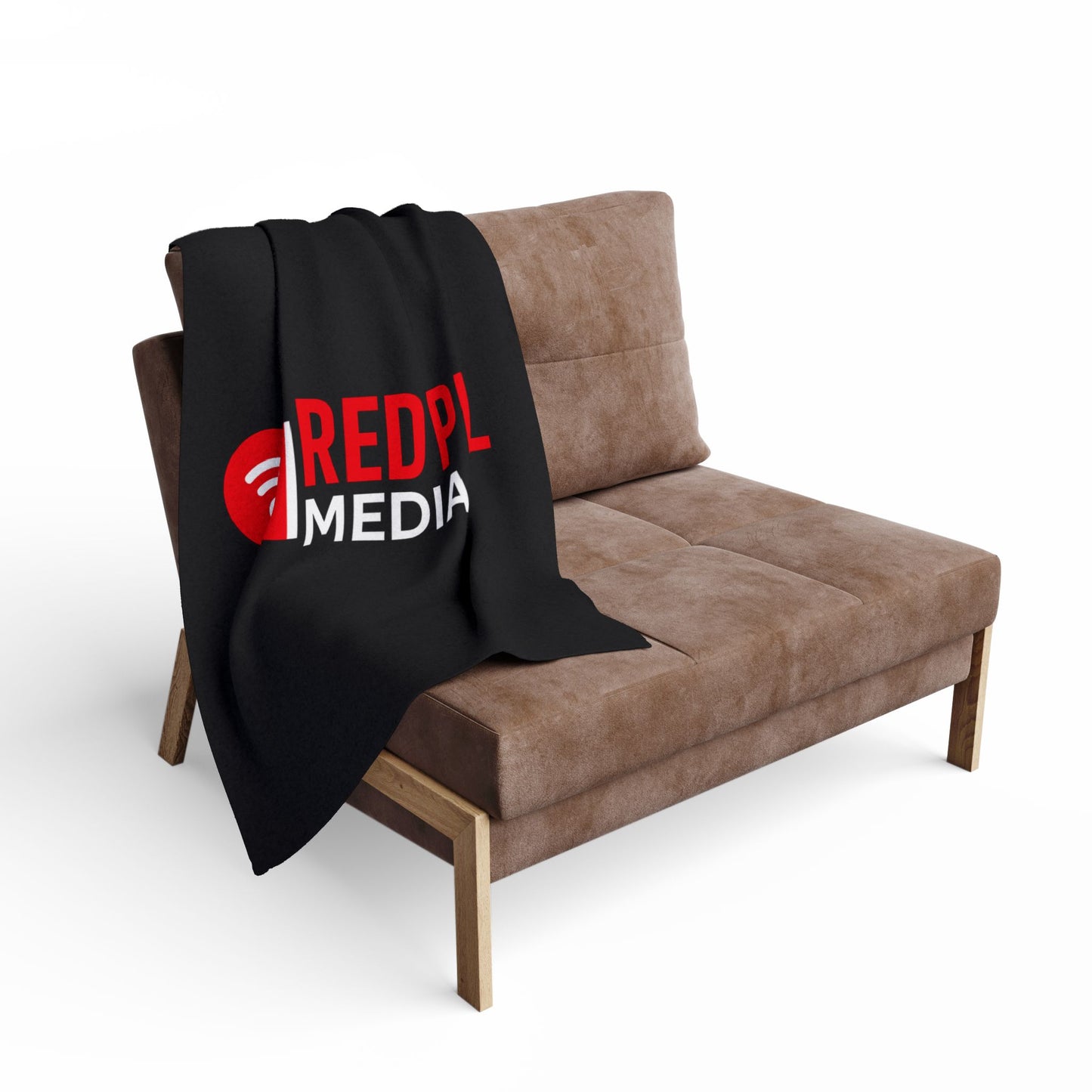 Red Pill Media Arctic Fleece Blanket – Black Logo Throw for Home, Travel & Gift