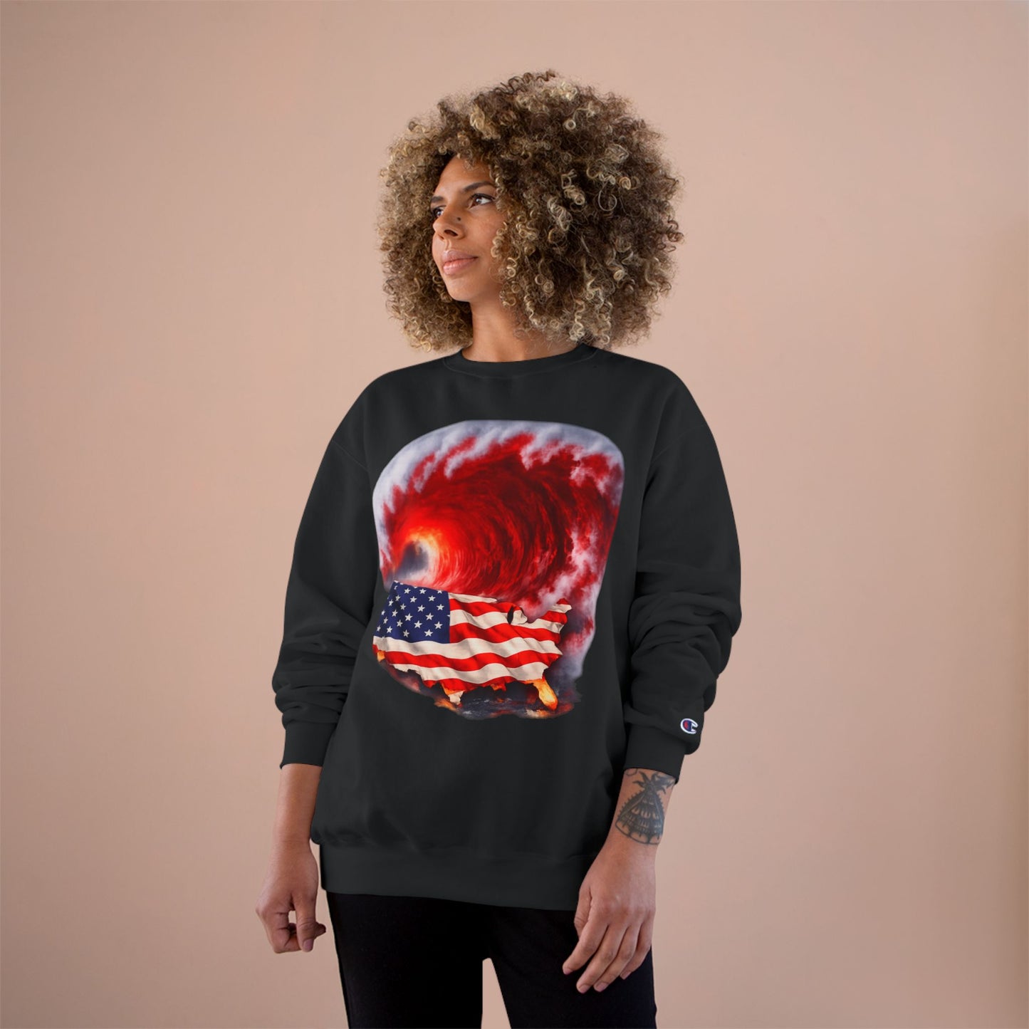 Red Wave USA Champion Brand Crewneck Sweatshirt