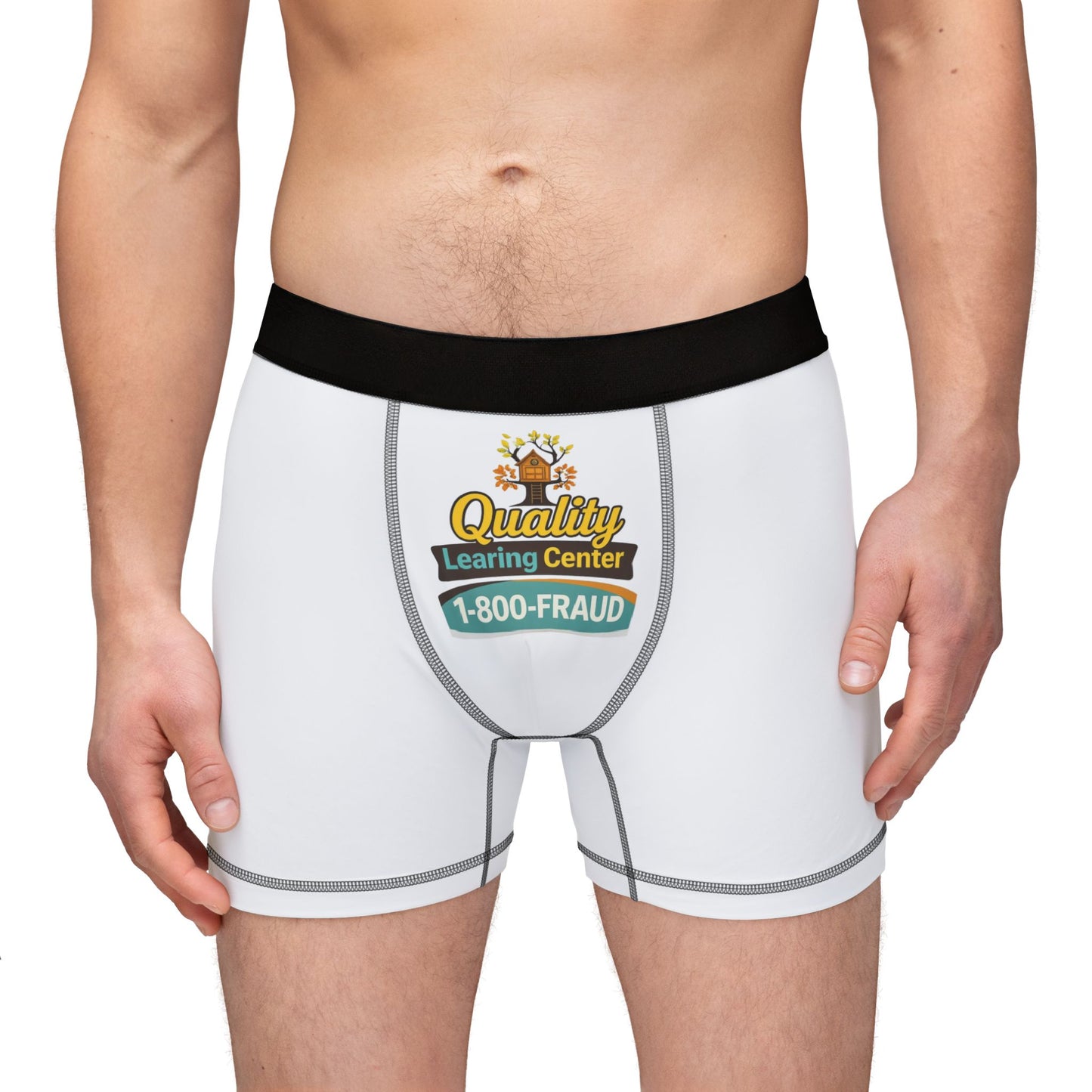 "Quality Learing Center" 1-800-FRAUD Novelty Men's Boxers
