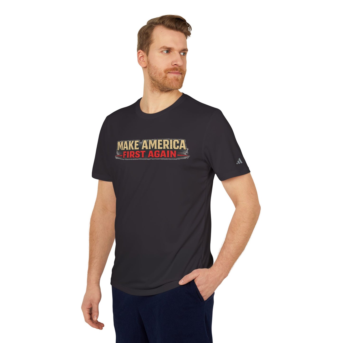 "Make America First Again" Book Merch Adidas Brand T-Shirt