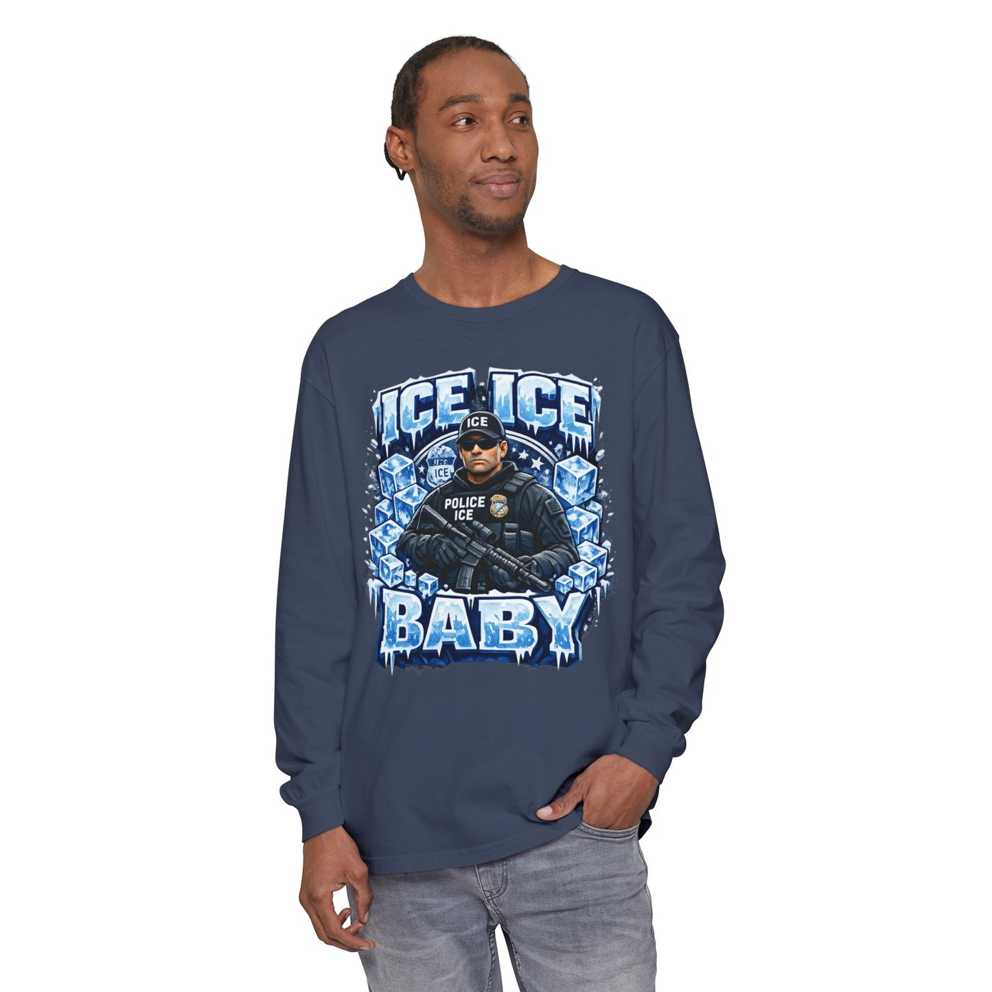 Ice Ice Baby Police Graphic Long Sleeve Tee