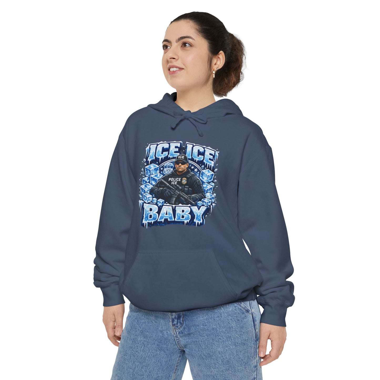 Ice Ice Baby ICE Agent Comfort Color Brand Hoodie