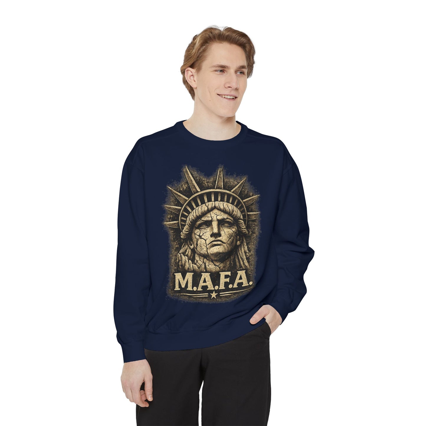 M.A.F.A. "Statue Of Liberty" "Sovereignty Security Prosperity " Gildan Brand Crewneck Sweatshirt
