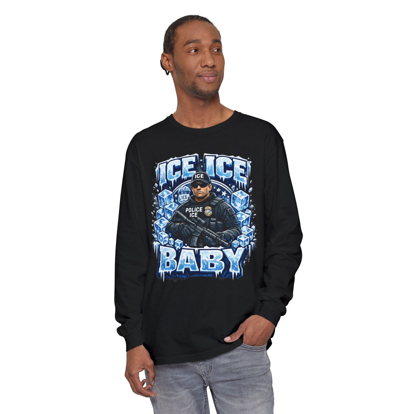 Ice Ice Baby Police Graphic Long Sleeve Tee