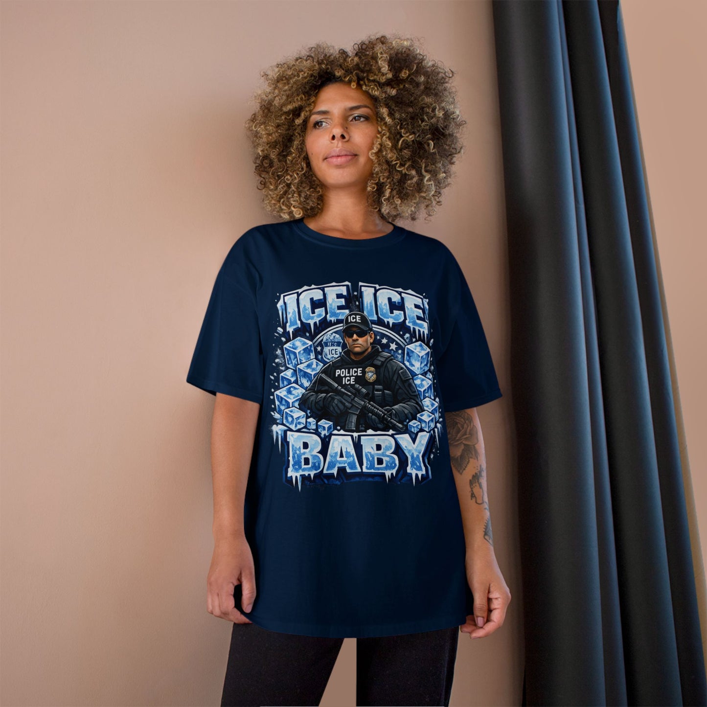 Ice Ice Baby ICE Agent Champion Brand T-Shirt