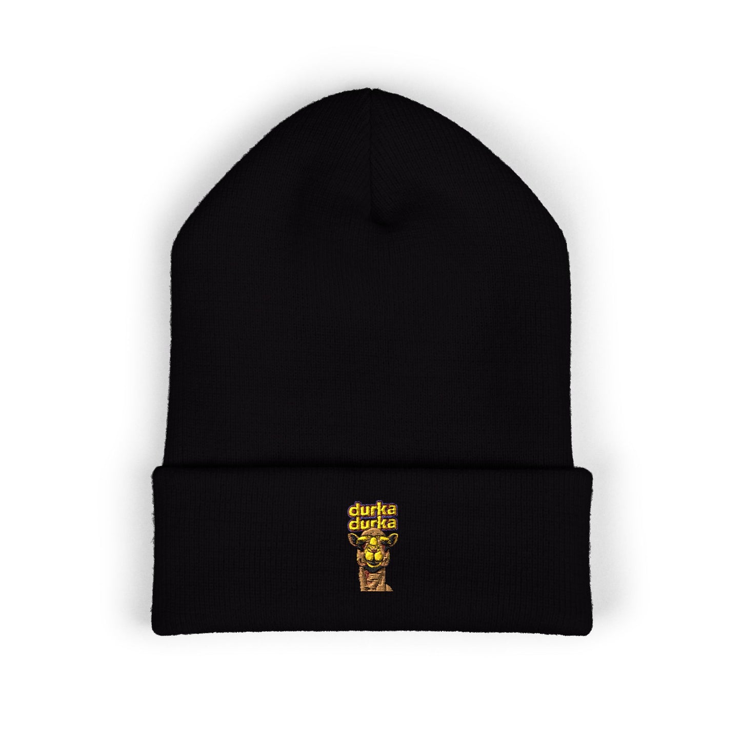 "Durka Durka" Camel Cuffed Beanie