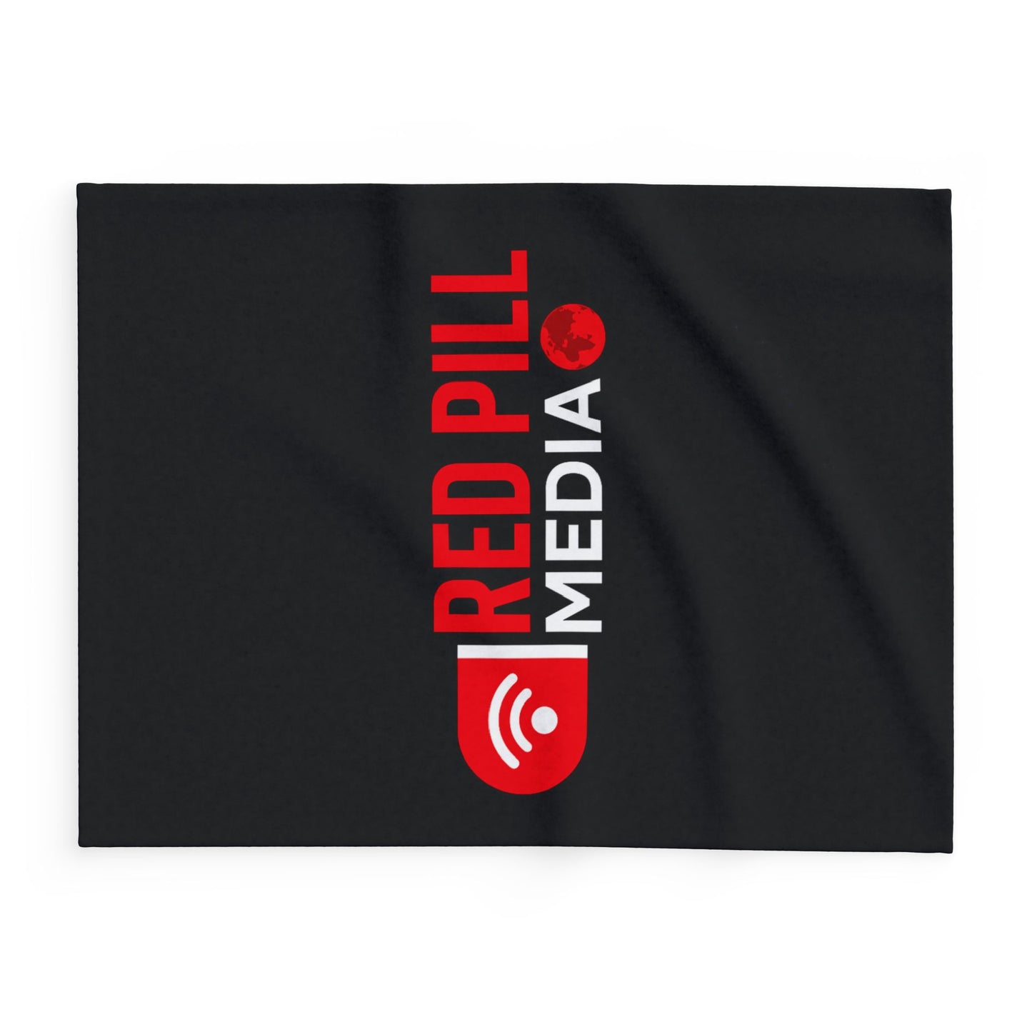 Red Pill Media Arctic Fleece Blanket – Black Logo Throw for Home, Travel & Gift