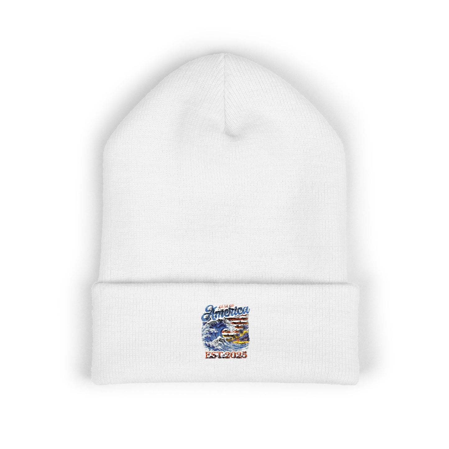 Gulf of America Est. 2025 Waves Embroidered Cuffed Knit Beanie