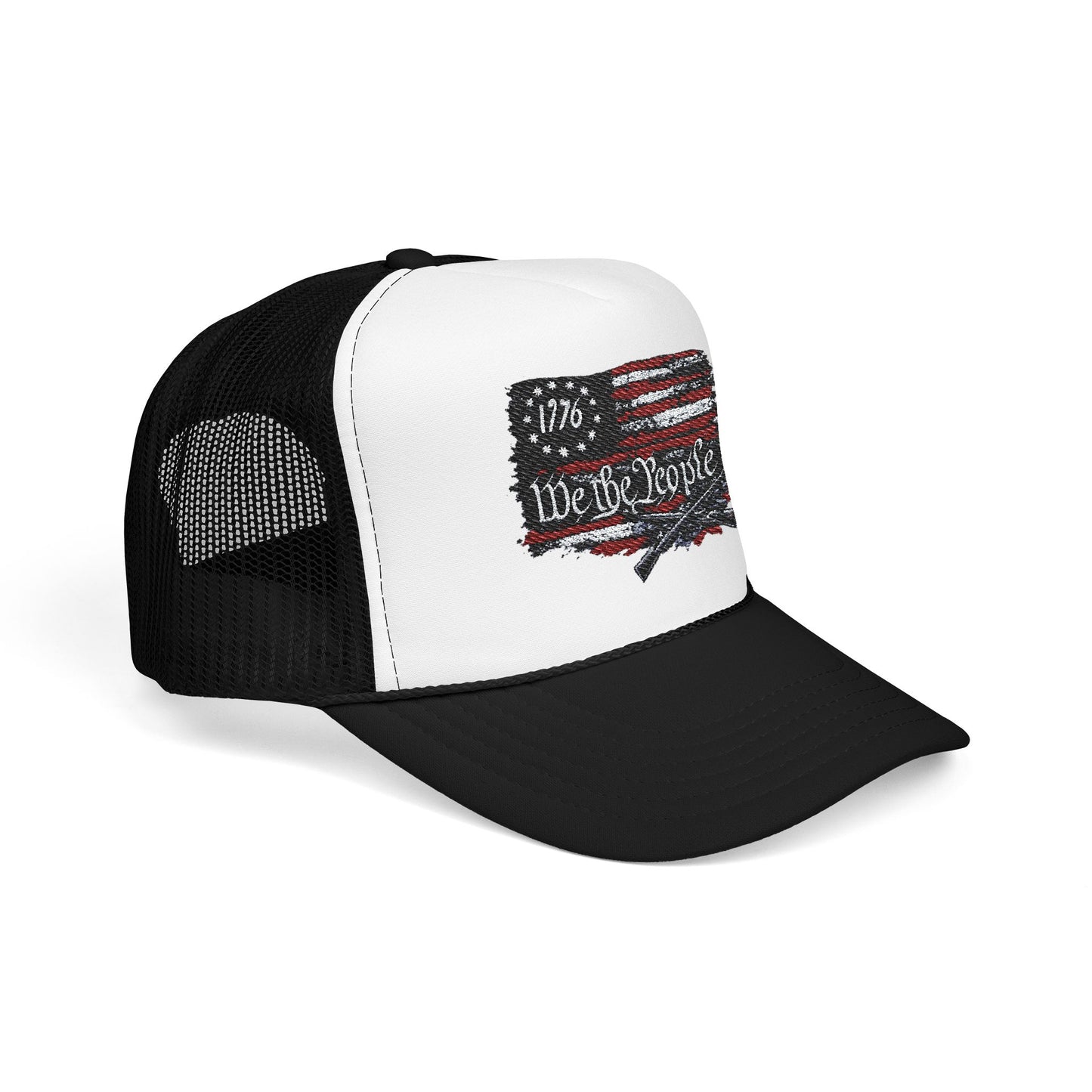 We The People 1776 Flag Embroidered Trucker Hat