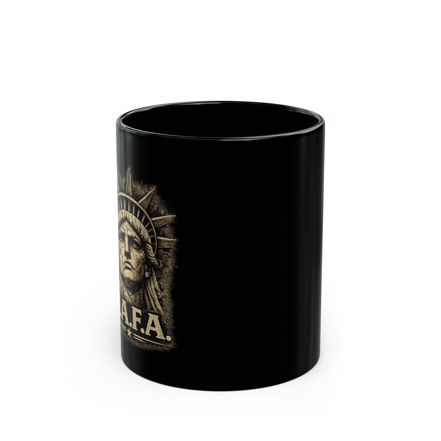 M.A.F.A. "Statue Of Liberty" "Sovereignty Security Prosperity " Black Coffee Mug (11oz & 15oz)