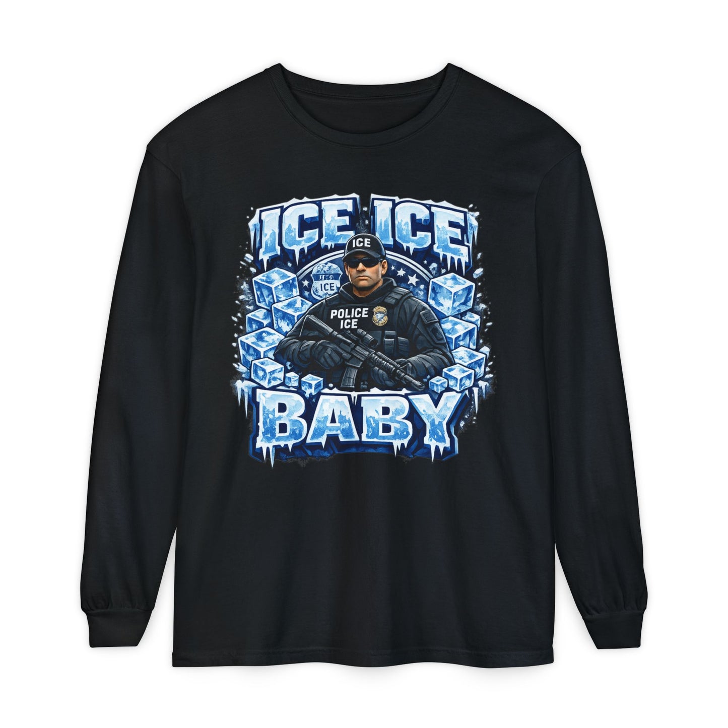 Ice Ice Baby Police Graphic Long Sleeve Tee