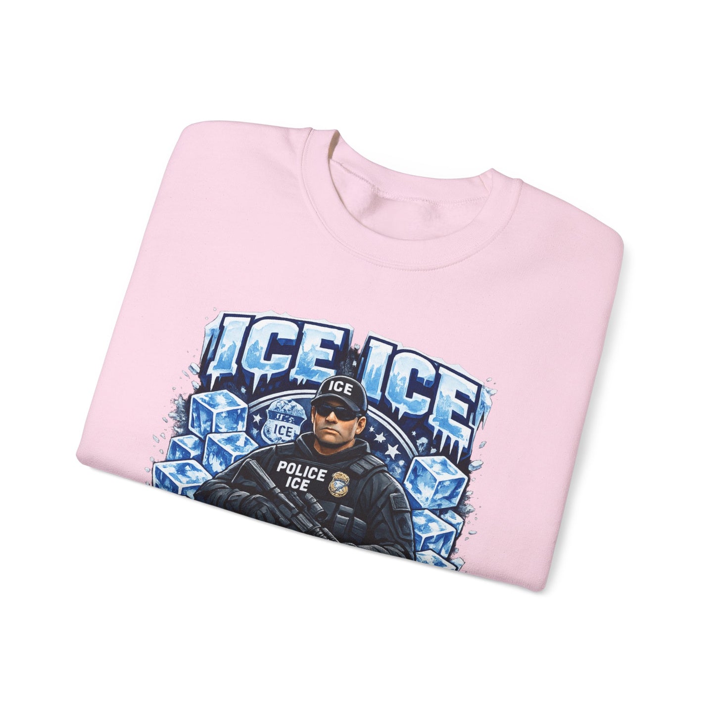 Ice Ice Baby ICE Agent Gildan Brand Crewneck Sweatshirt