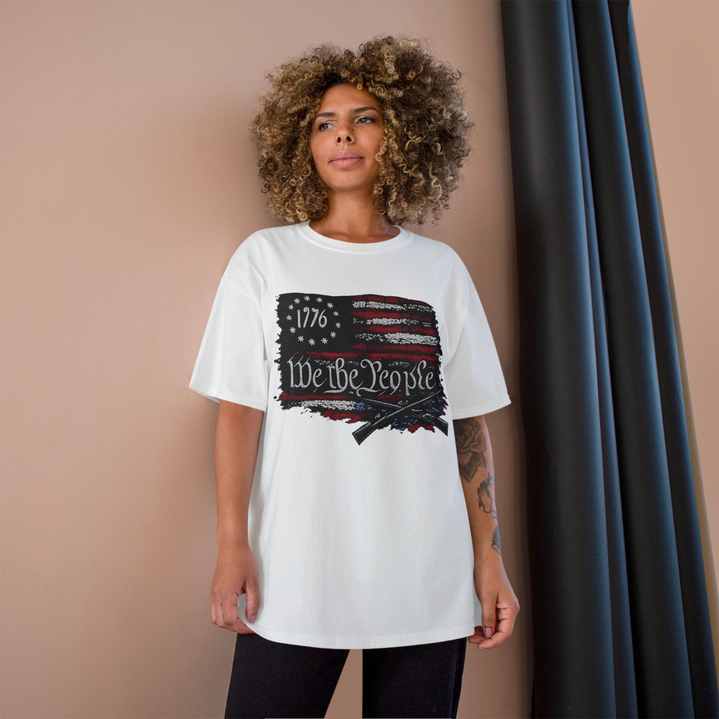 We the People 1776 Flag Champion Brand T-Shirt