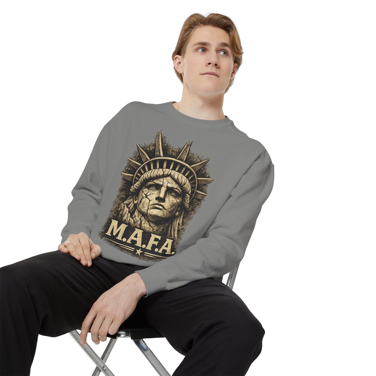 M.A.F.A. "Statue Of Liberty" "Sovereignty Security Prosperity " Gildan Brand Crewneck Sweatshirt