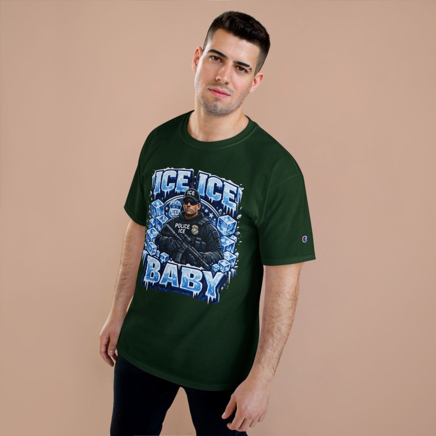 Ice Ice Baby ICE Agent Champion Brand T-Shirt