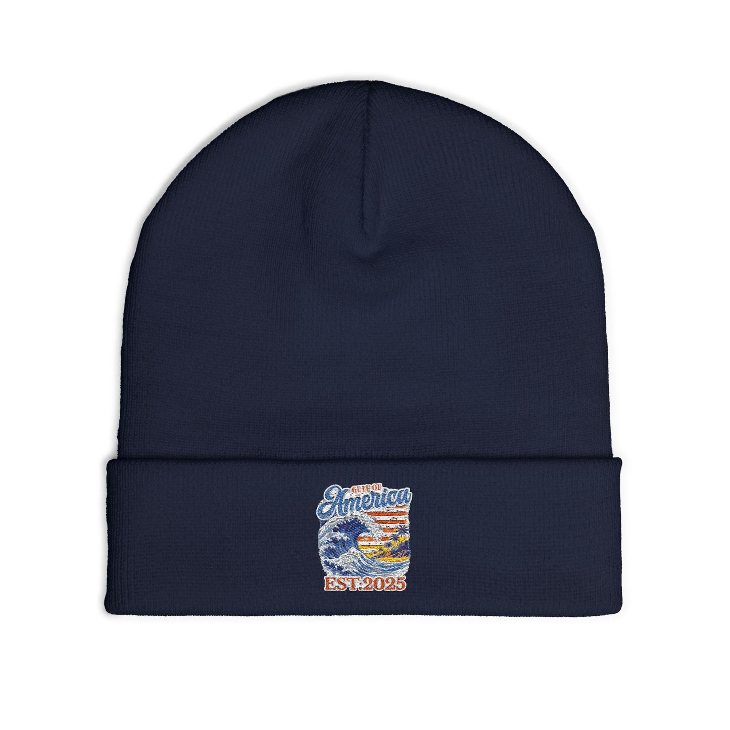 Gulf of America Est. 2025 Waves Embroidered Knit Beanie