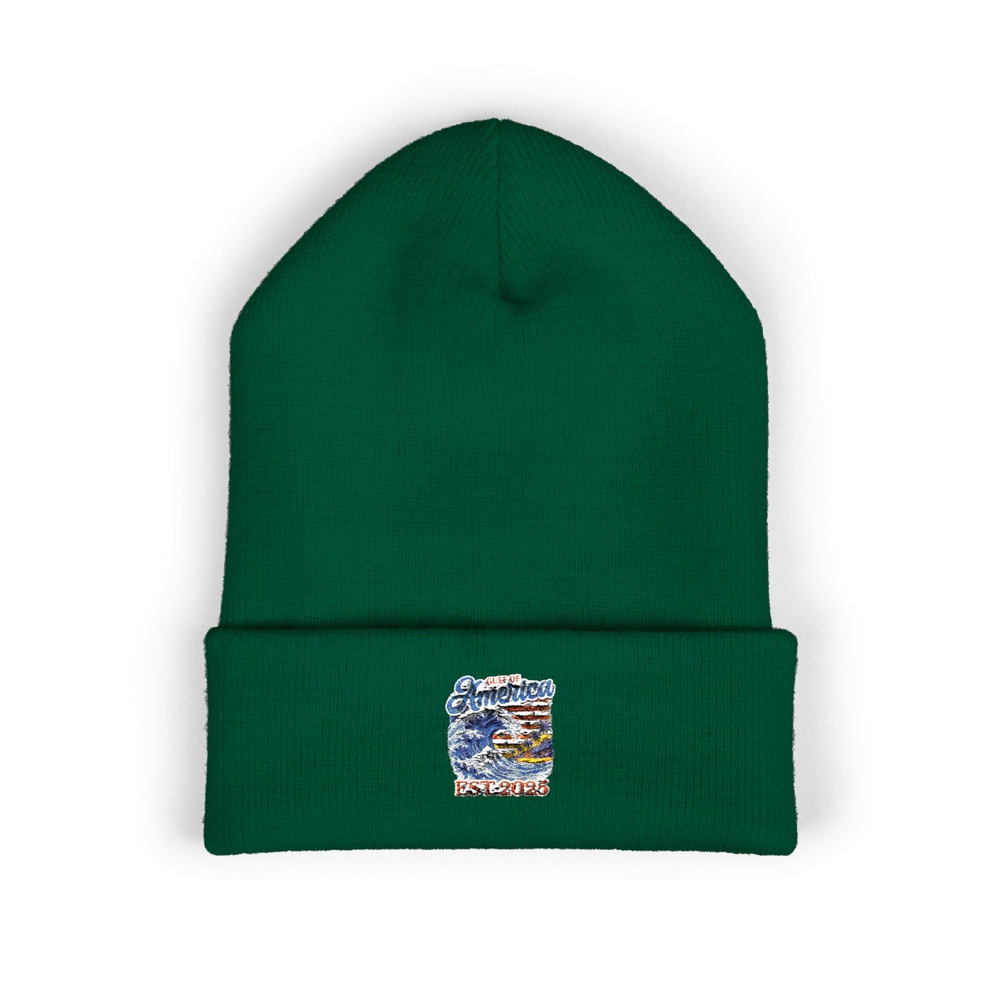 Gulf of America Est. 2025 Waves Embroidered Cuffed Knit Beanie
