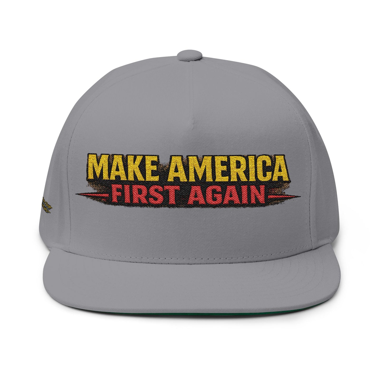 "Make America First Again" Book Merch Flat Bill Cap (Embroidered)