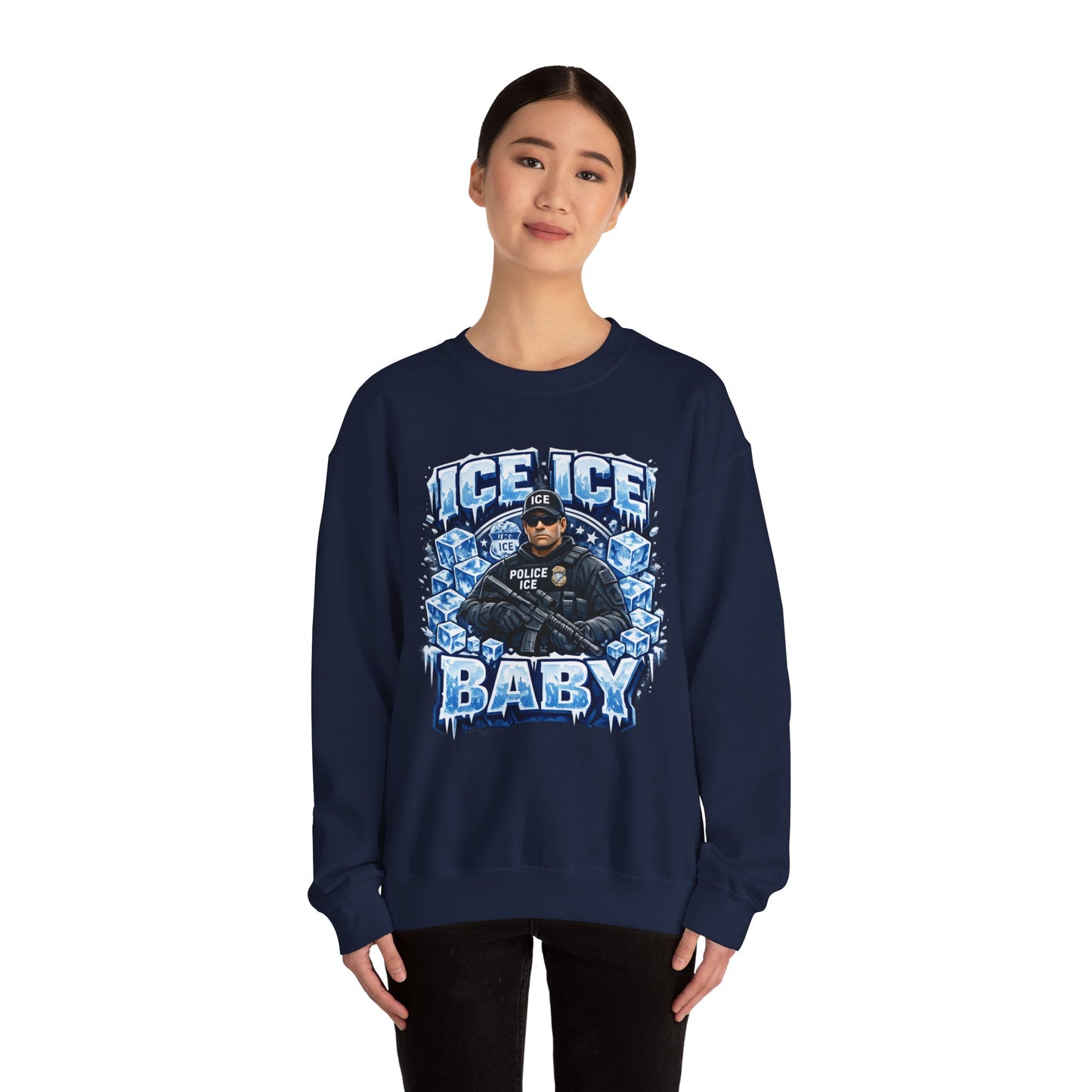 Ice Ice Baby ICE Agent Gildan Brand Crewneck Sweatshirt