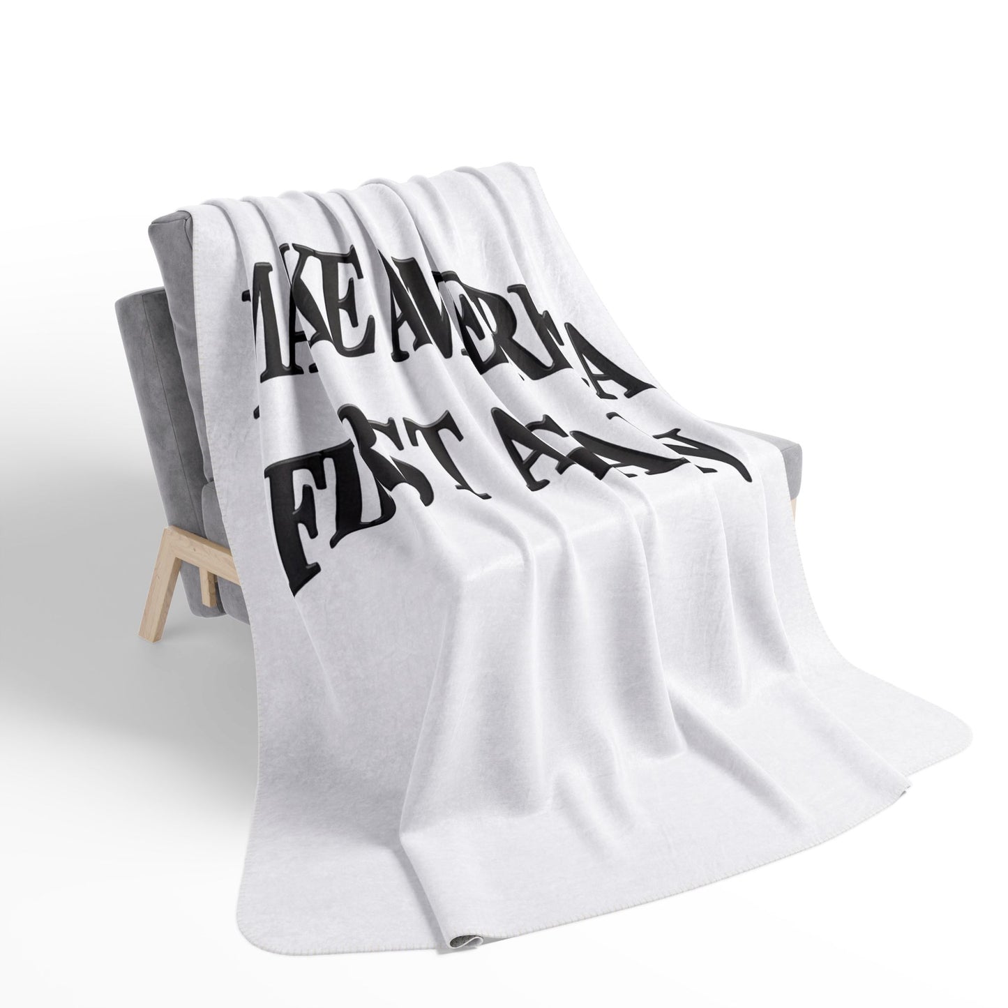 Black "Make America First Again" Fleece Sherpa Blanket