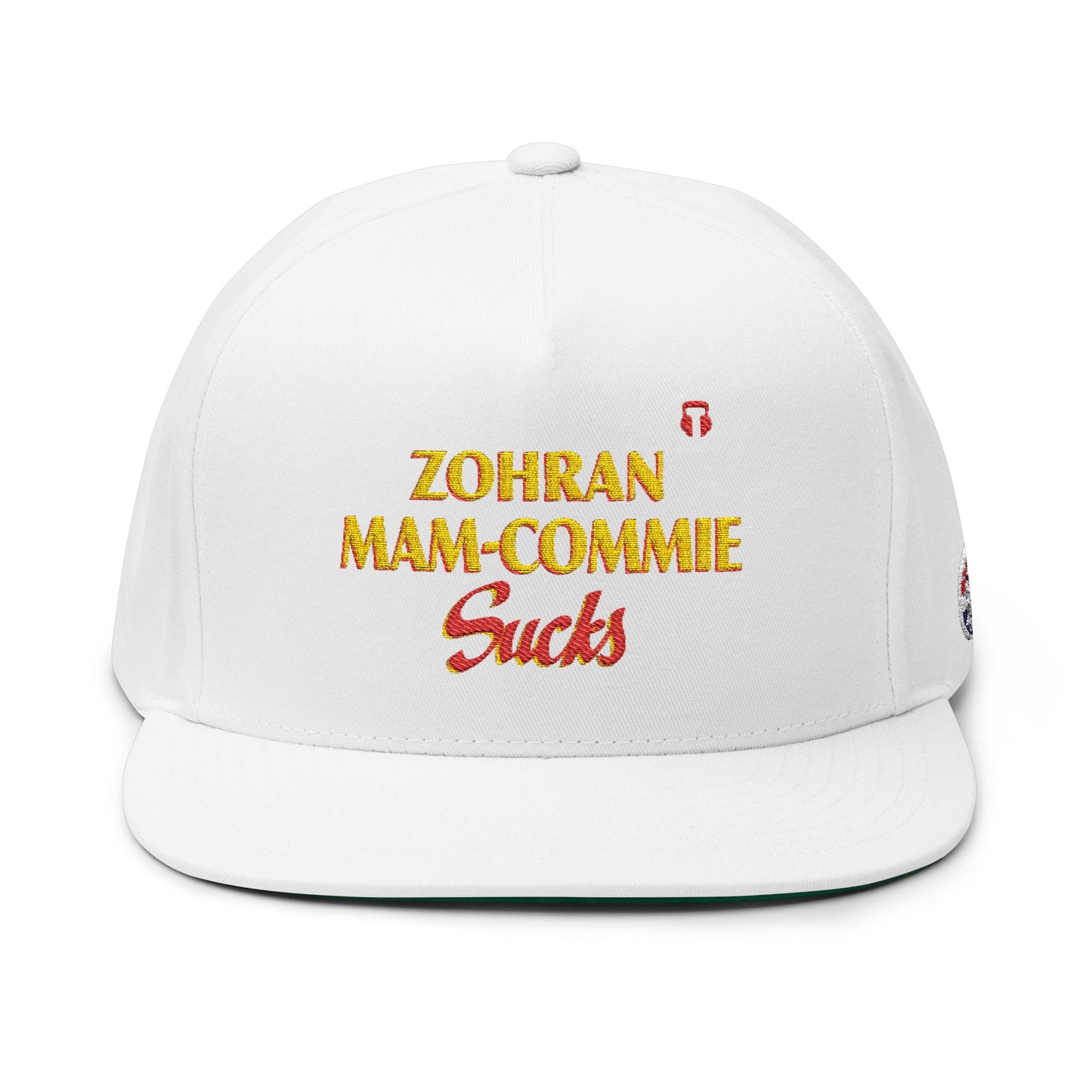 Zohran Mam-Commie Sucks Embroidered Snapback Flat Bill Cap