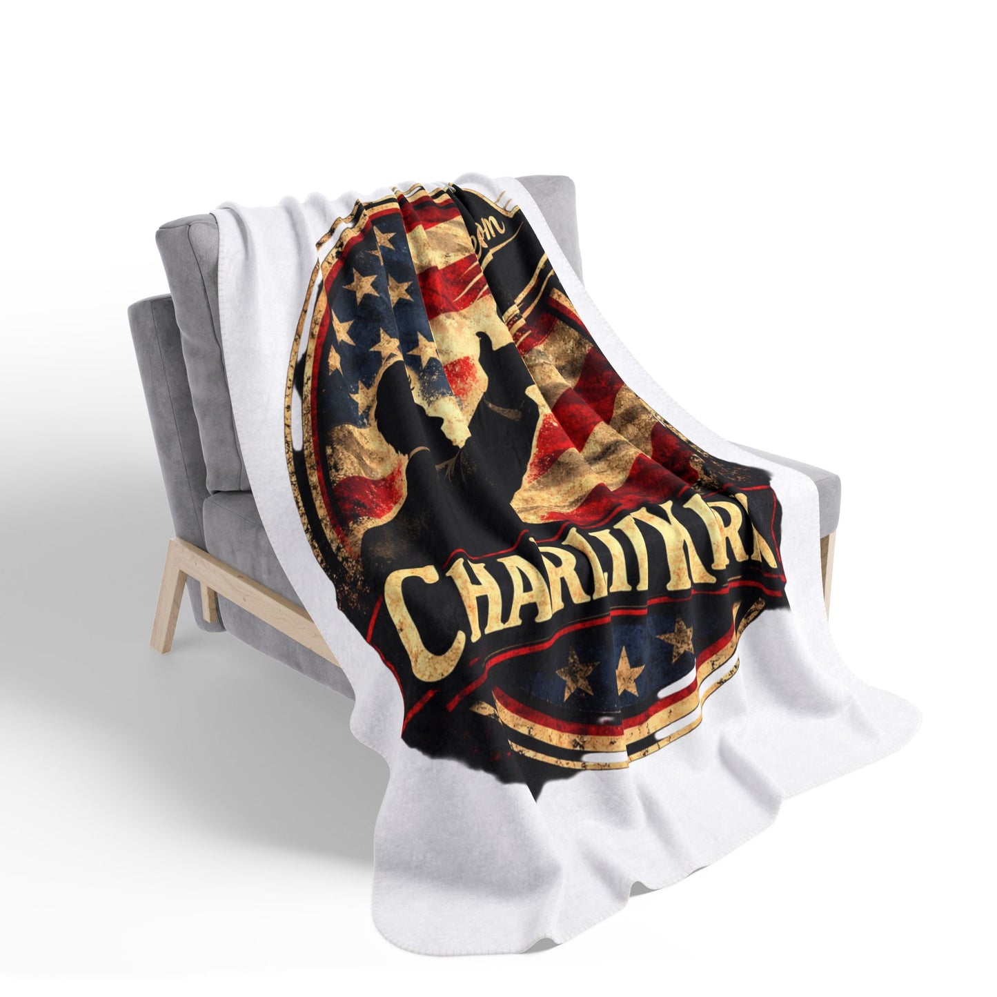 Charlie Kirk Freedom Hat Fleece Sherpa Blanket