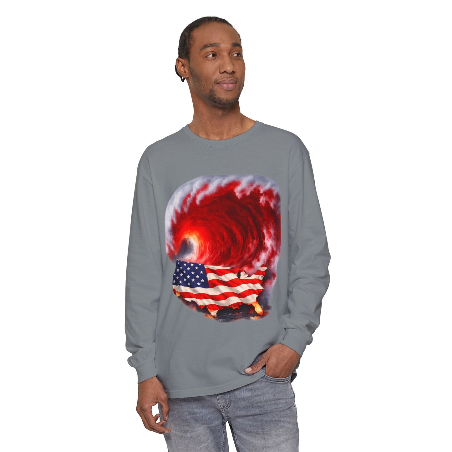 Red Wave USA Comfort Color Brand Long Sleeve
