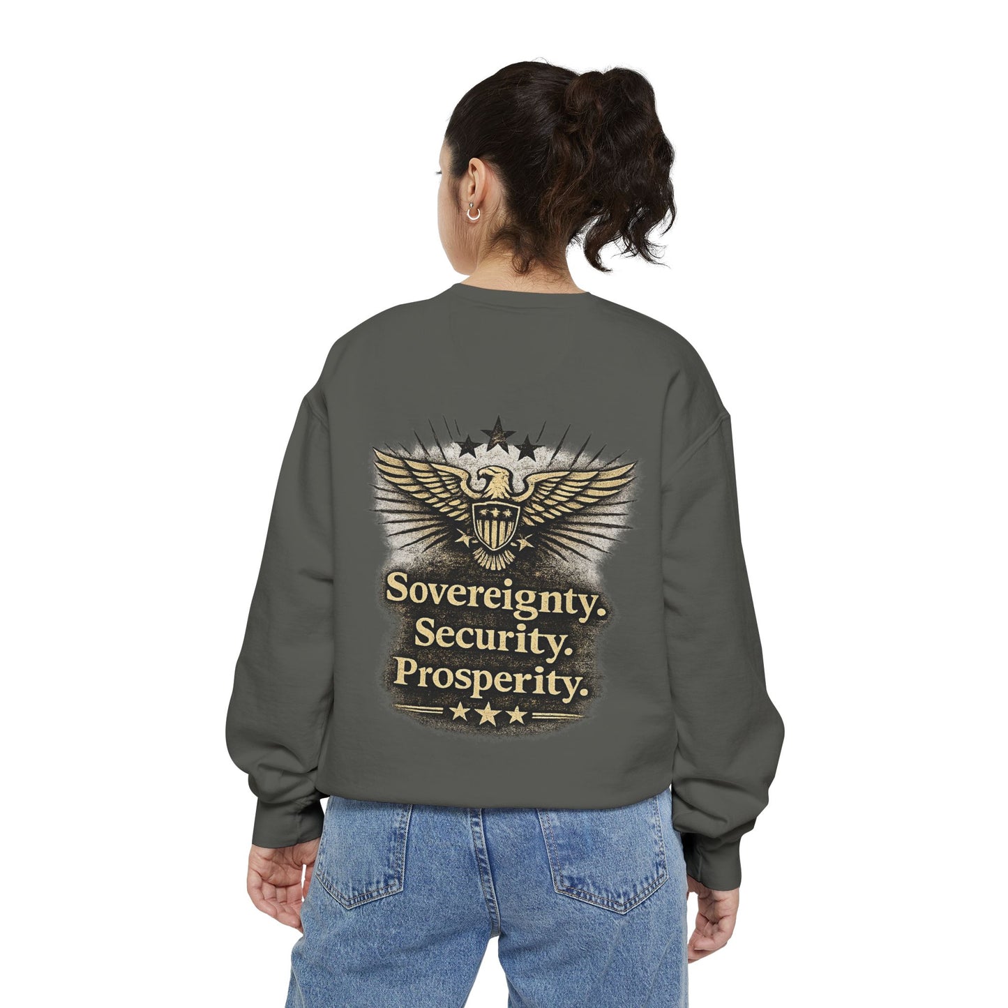 M.A.F.A. "Statue Of Liberty" "Sovereignty Security Prosperity " Gildan Brand Crewneck Sweatshirt