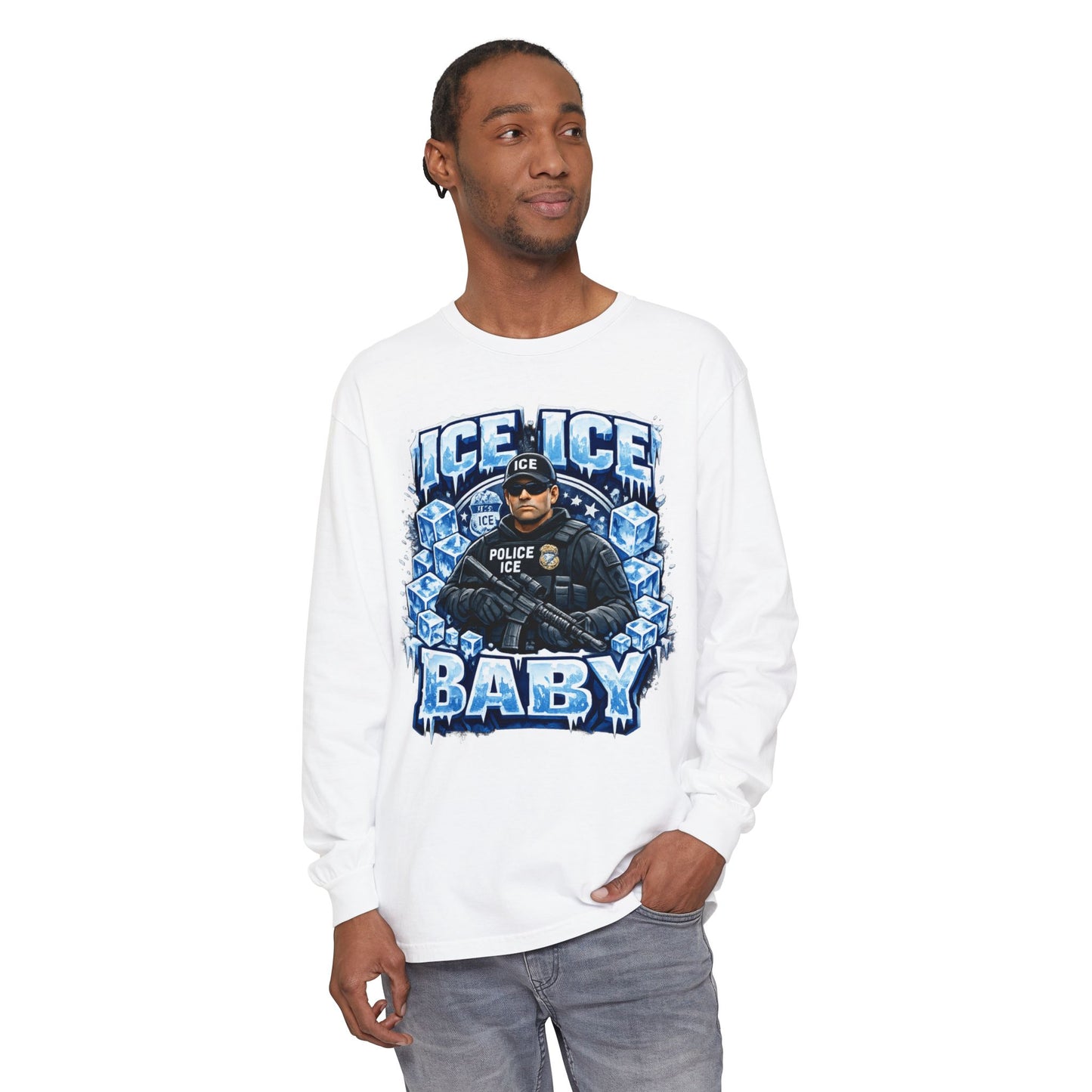 Ice Ice Baby Police Graphic Long Sleeve Tee