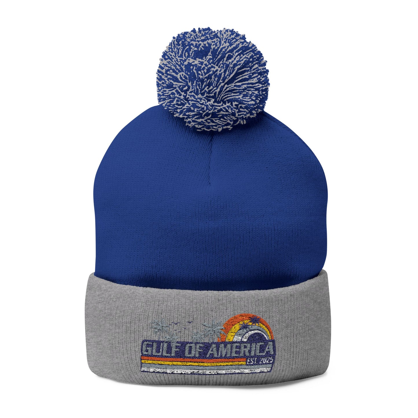 Gulf of America Vintage Embroidered Pom-Pom Knit Beanie
