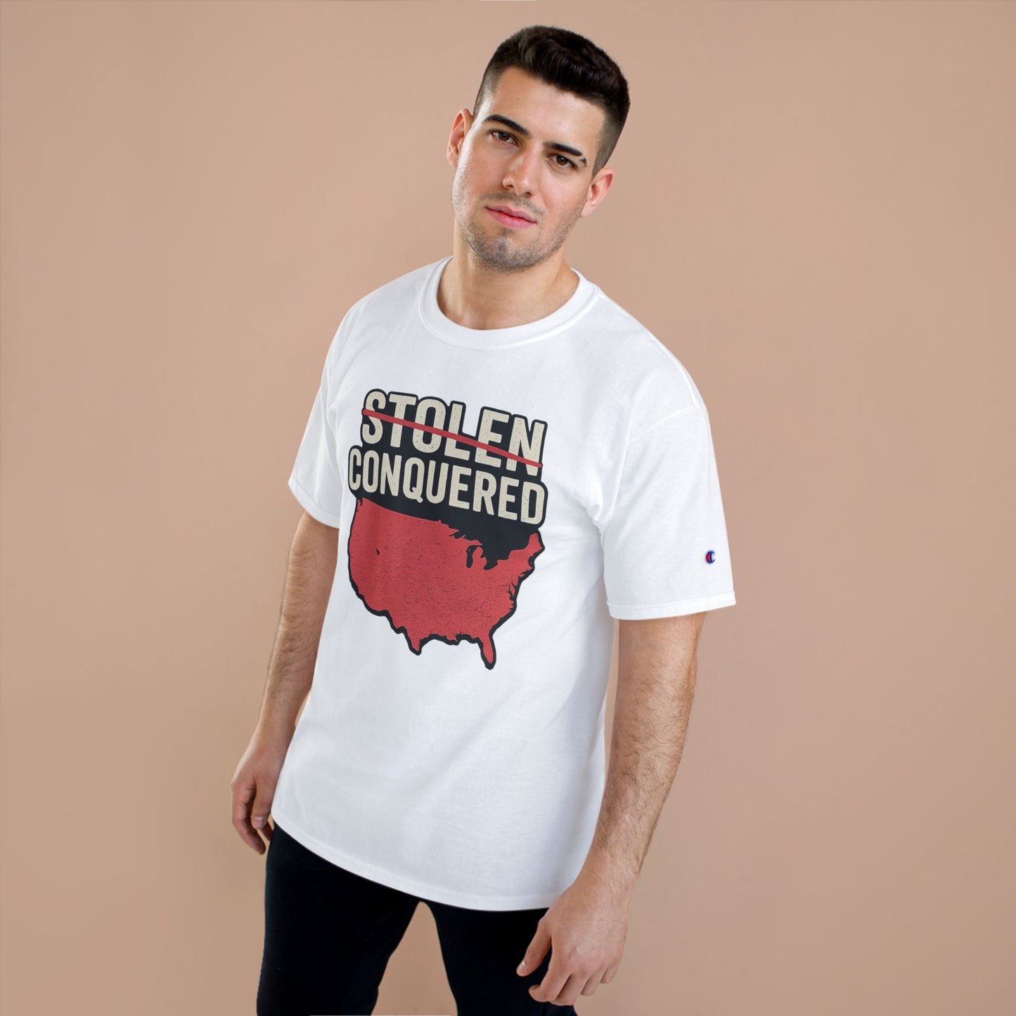 Stolen Conquered USA Champion Brand T-Shirt