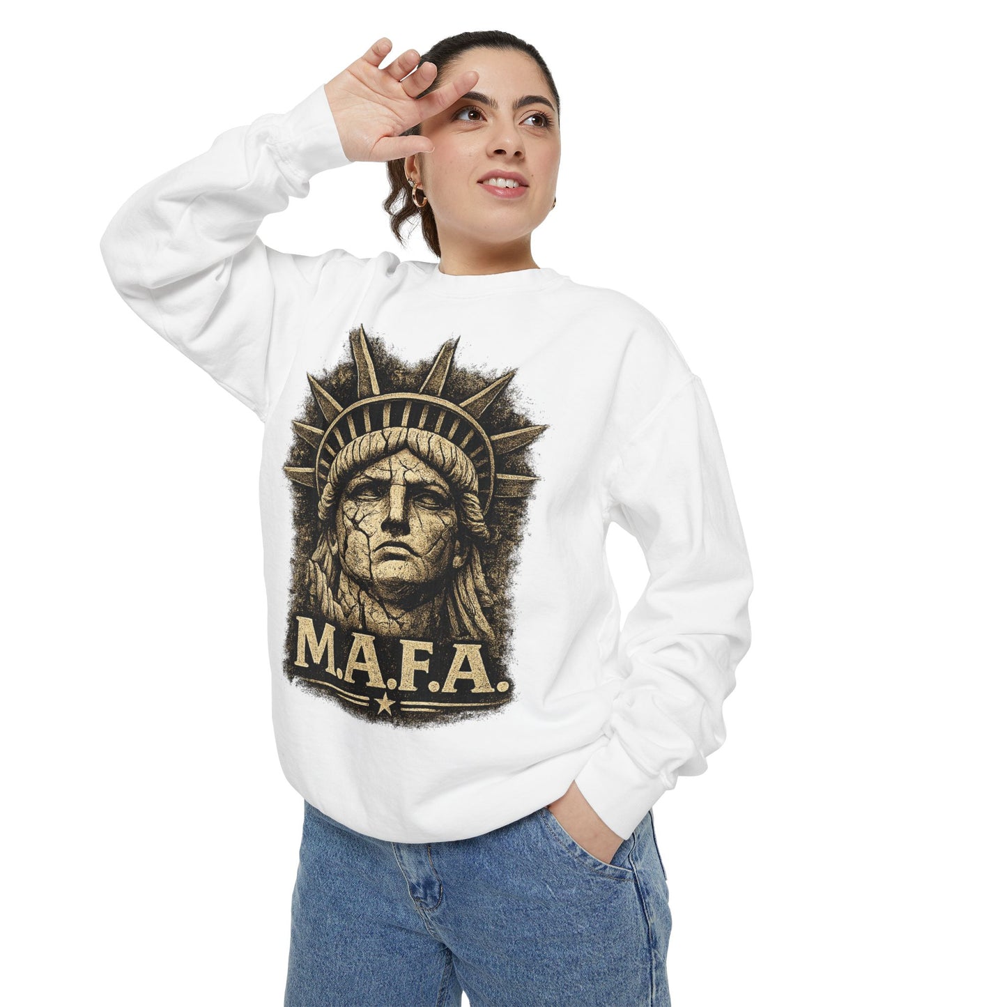 M.A.F.A. "Statue Of Liberty" "Sovereignty Security Prosperity " Gildan Brand Crewneck Sweatshirt