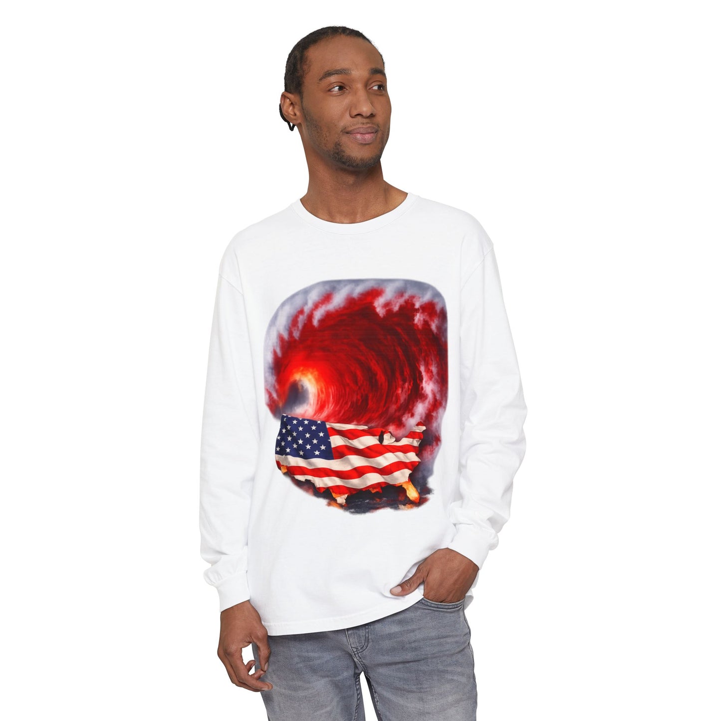 Red Wave USA Comfort Color Brand Long Sleeve