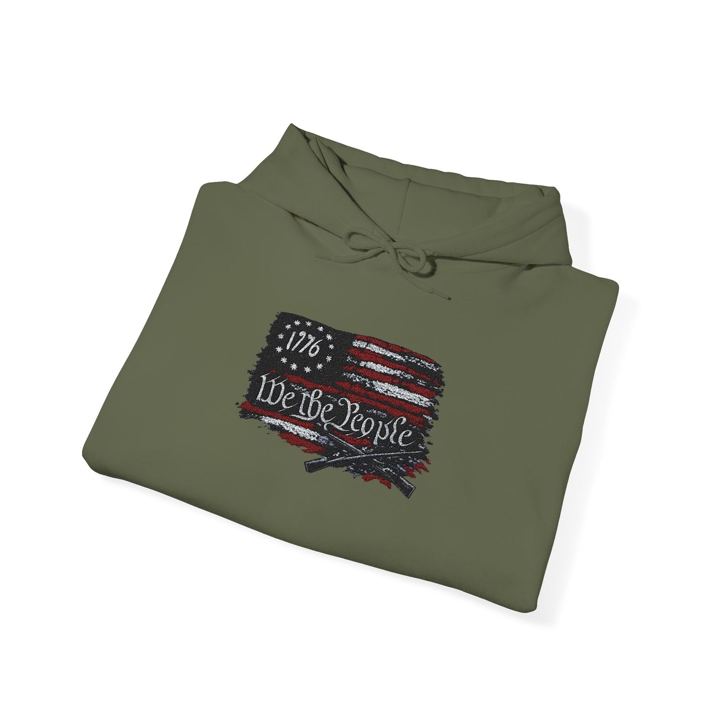 We the People 1776 Flag Embroidered Hoodie