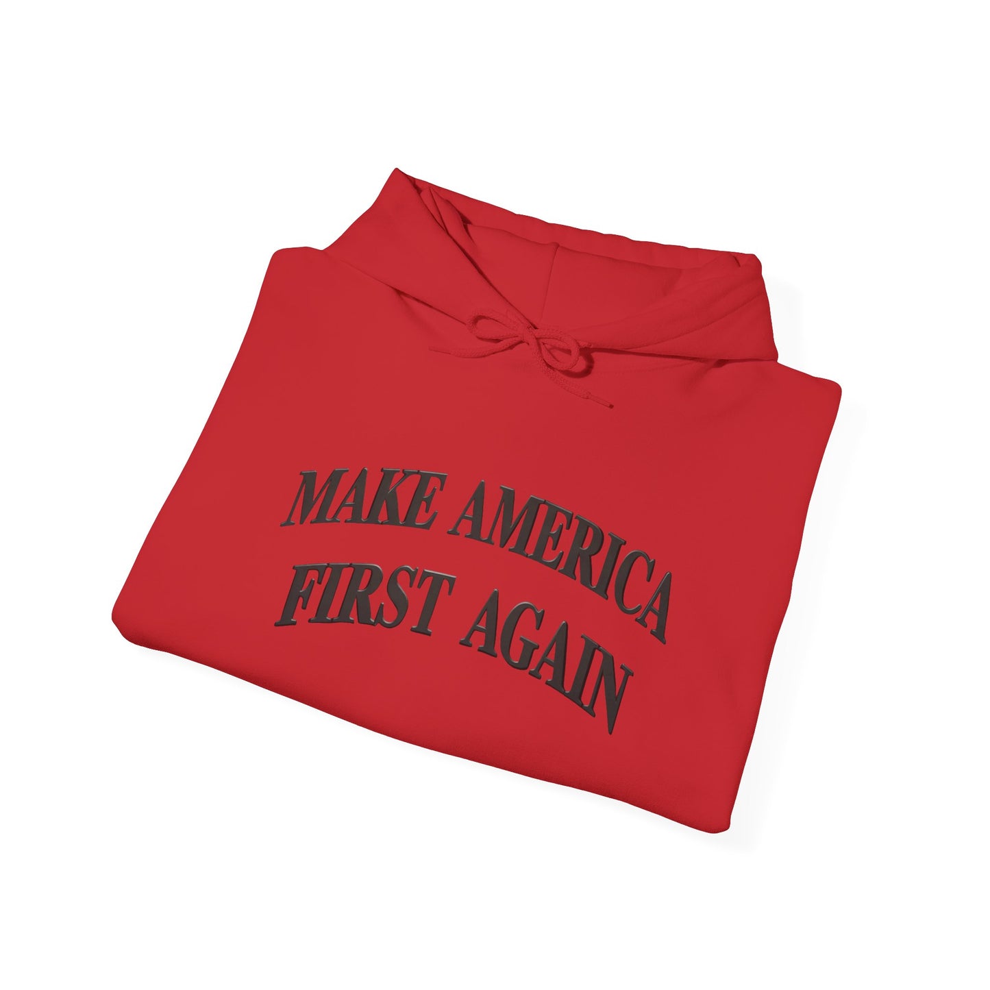 Black Make America First Again Hoodie — Black Pullover Hoodie