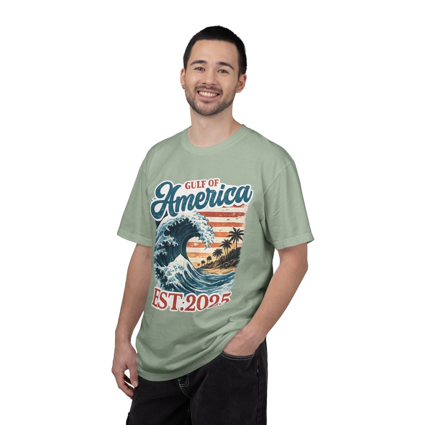 Gulf of America Est. 2025 Waves Comfort Color Brand T‑Shirt