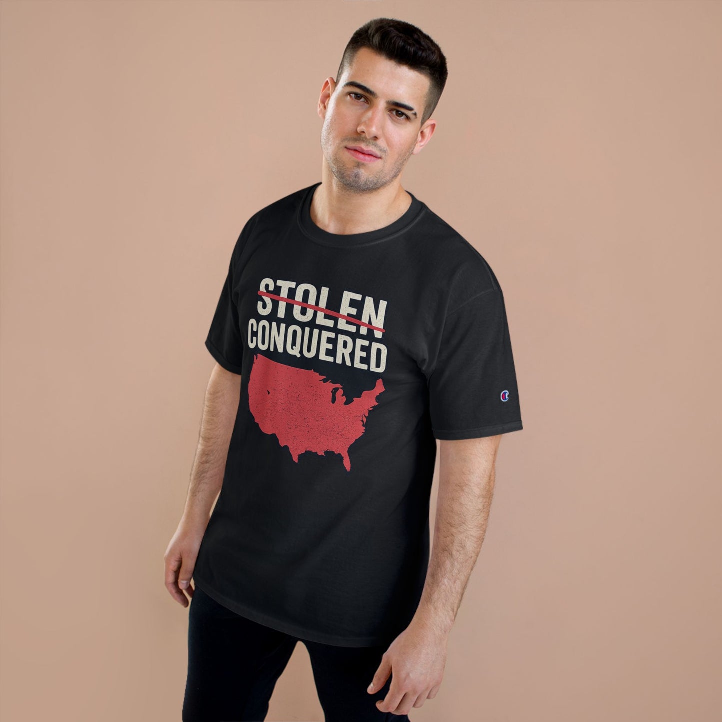 Stolen Conquered USA Champion Brand T-Shirt