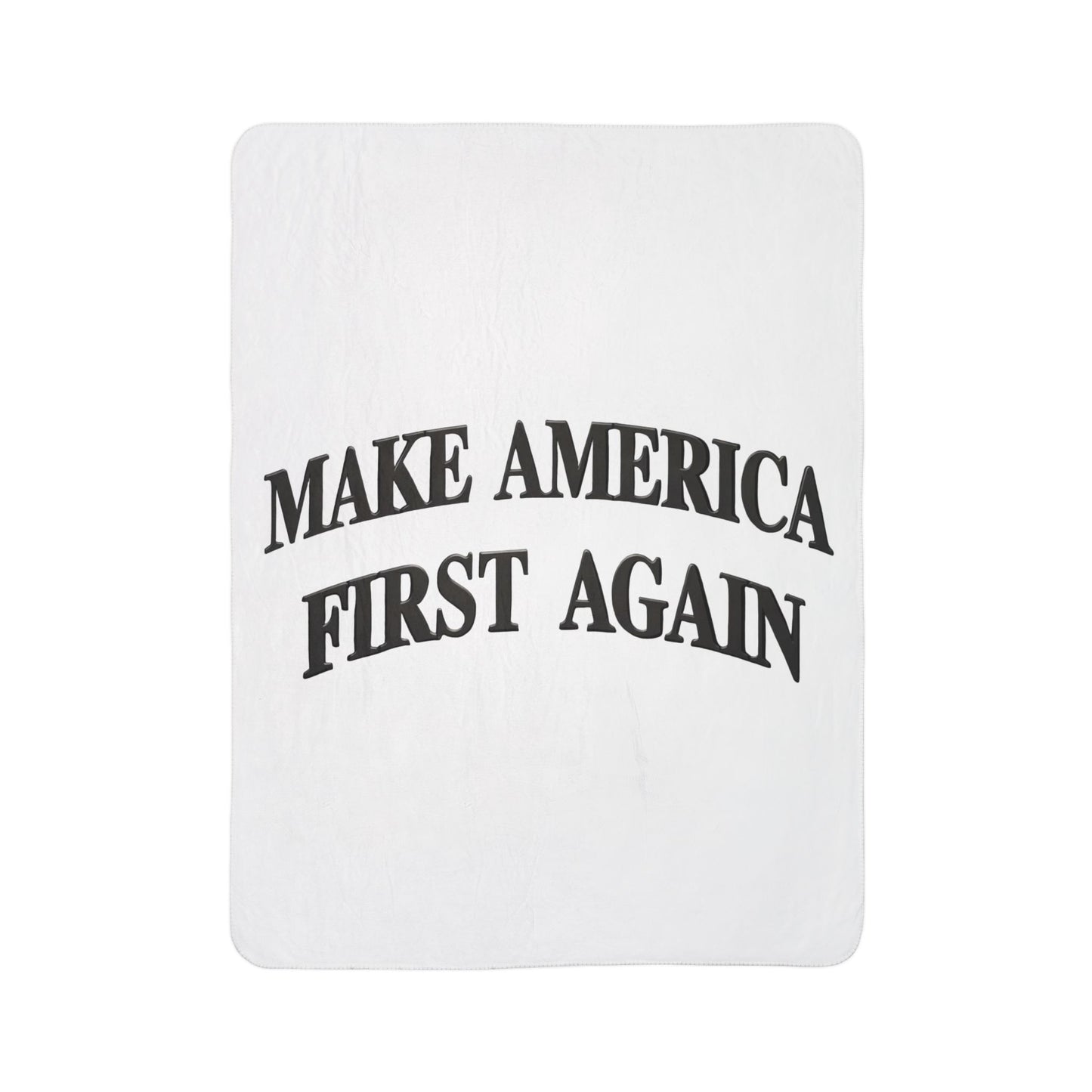 Black "Make America First Again" Fleece Sherpa Blanket