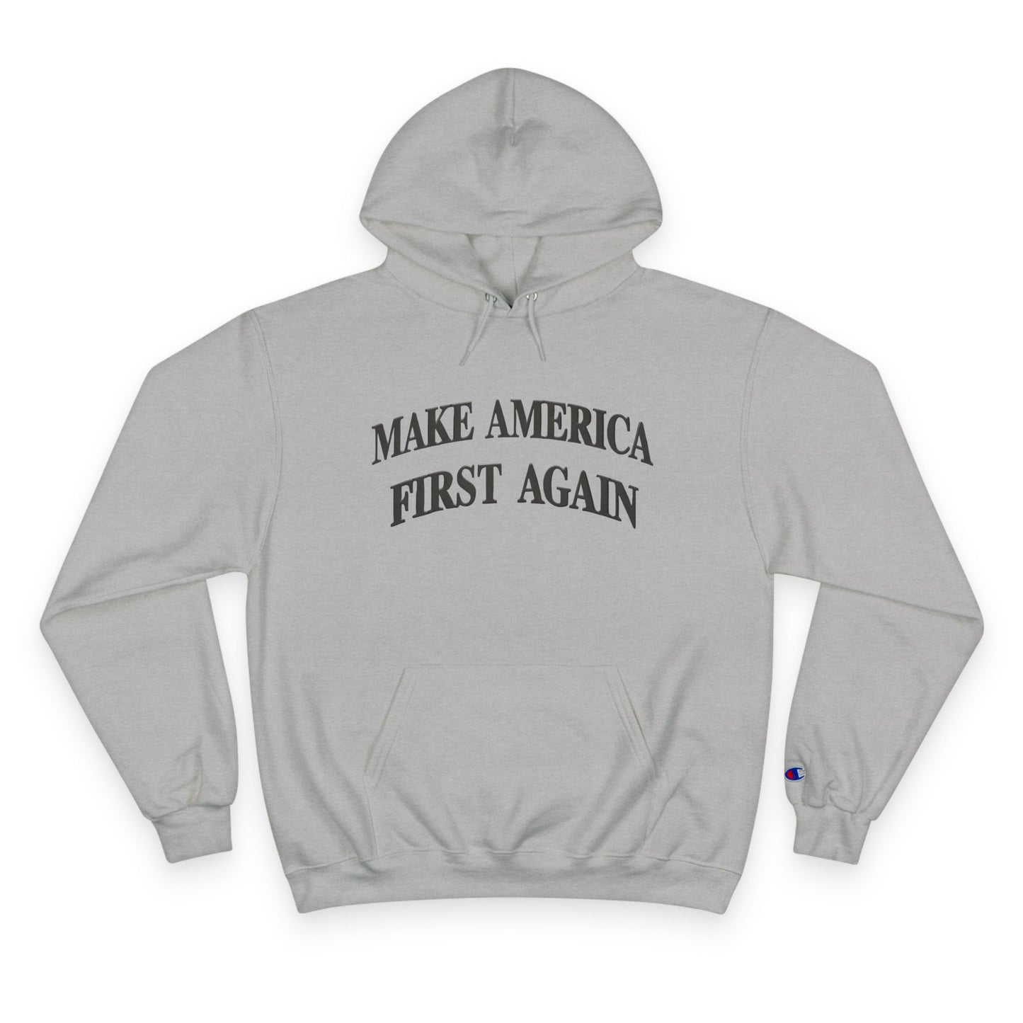 Black "Make America First Again" Champion Brand Hoodie