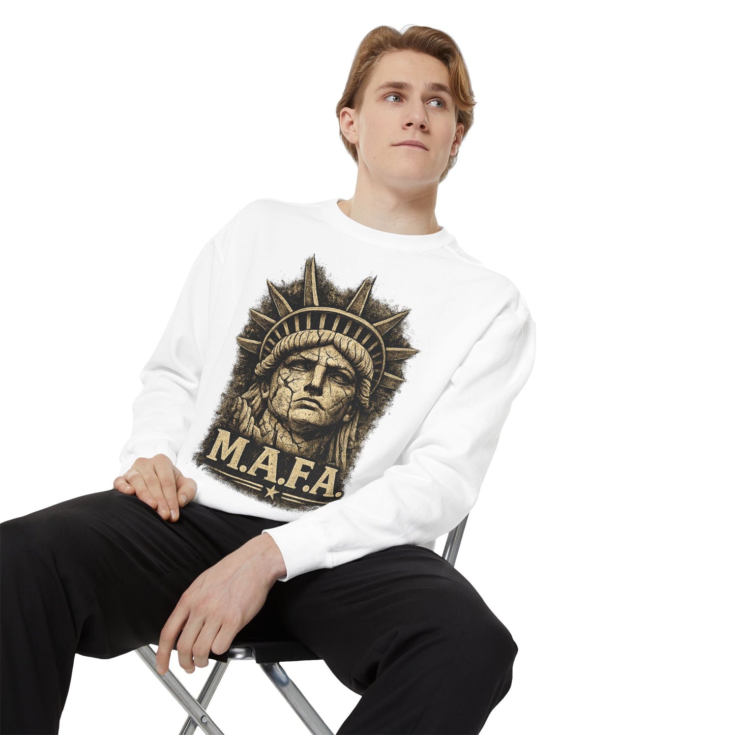 M.A.F.A. "Statue Of Liberty" "Sovereignty Security Prosperity " Gildan Brand Crewneck Sweatshirt