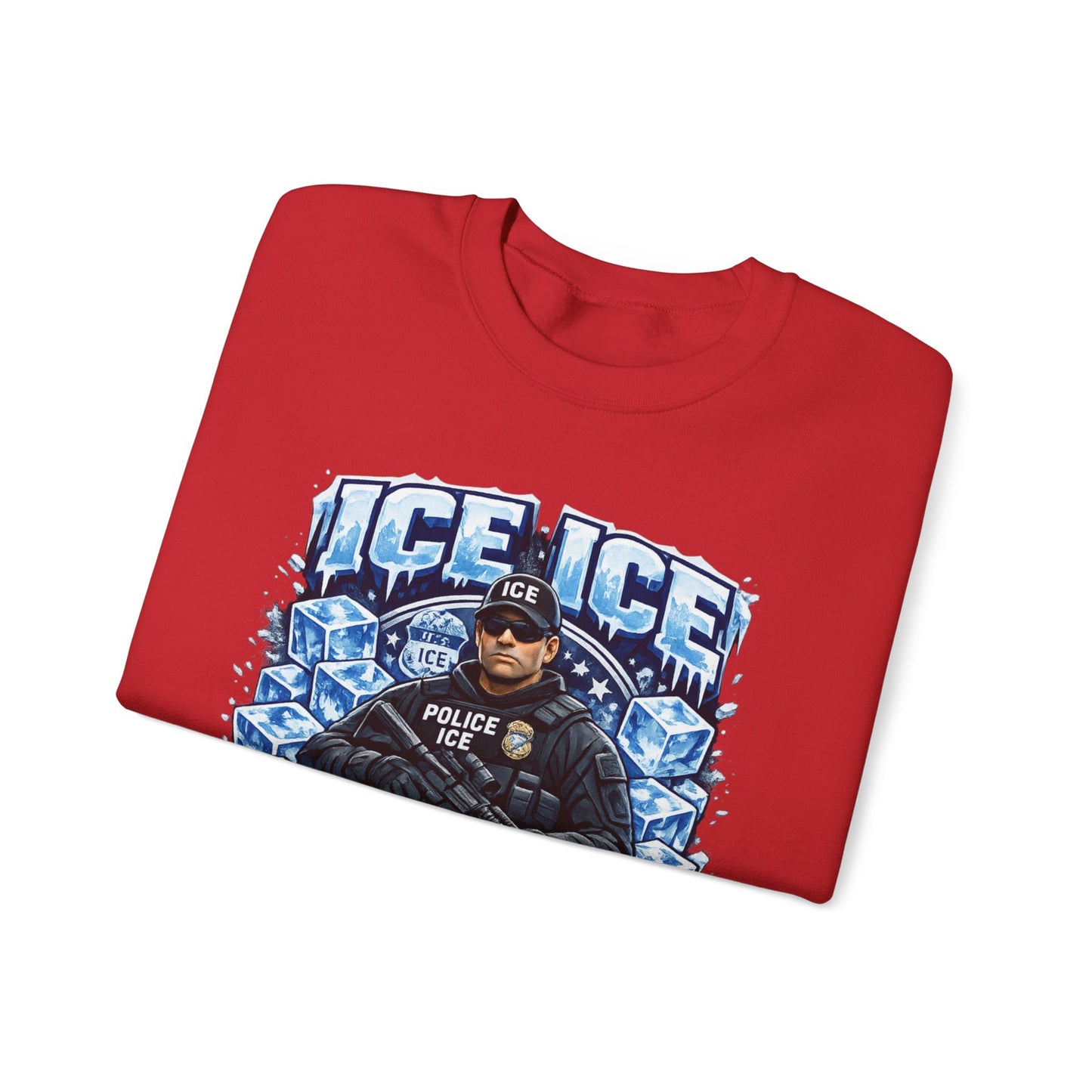 Ice Ice Baby ICE Agent Gildan Brand Crewneck Sweatshirt