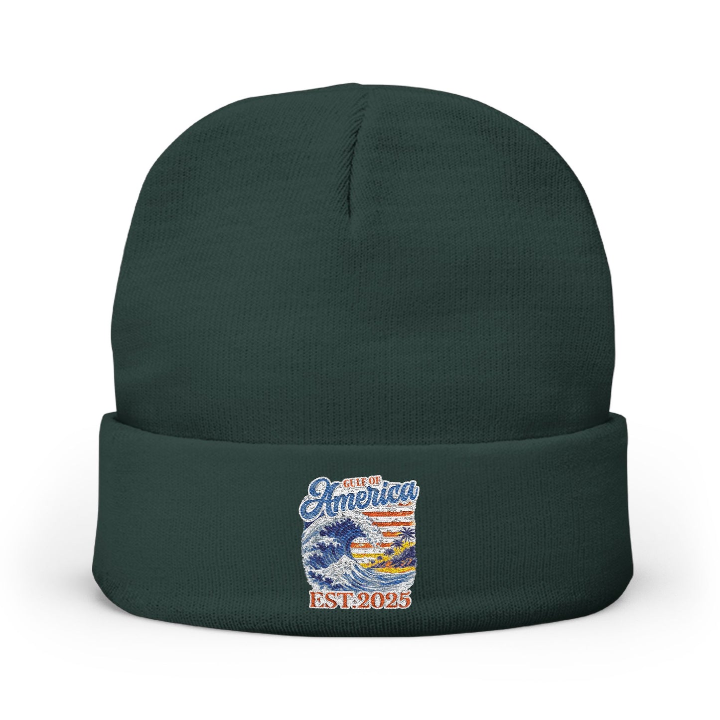 Gulf of America Est. 2025 Waves Embroidered Knit Beanie