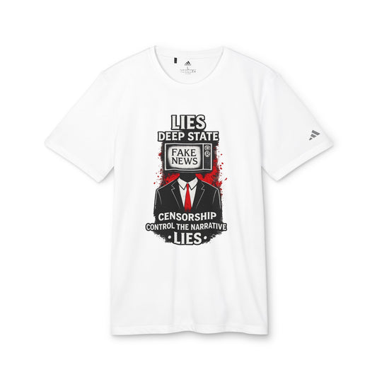 Fake News Political Statement Adidas Brand T-Shirt
