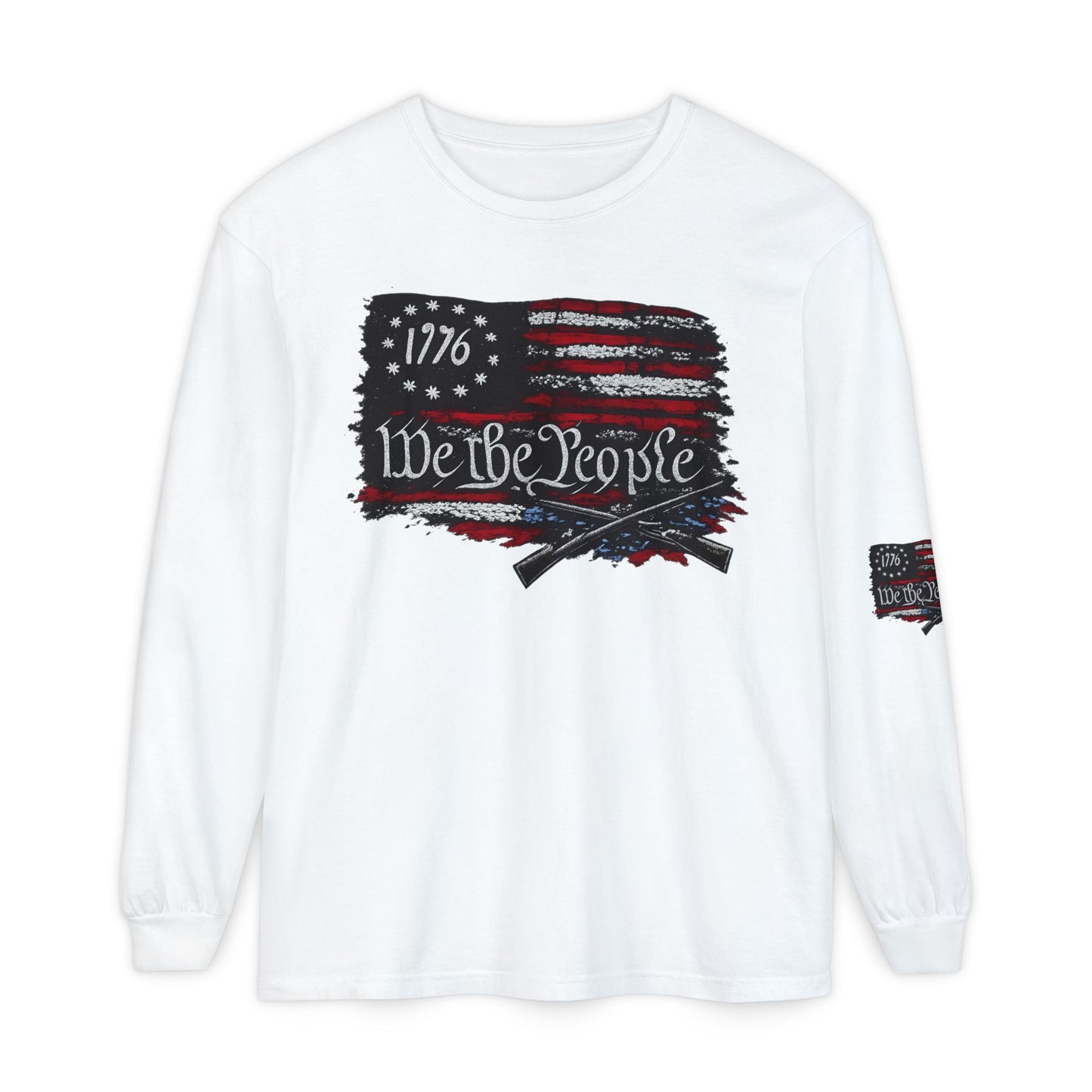 We the People 1776 Flag Comfort Color Brand Long Sleeve