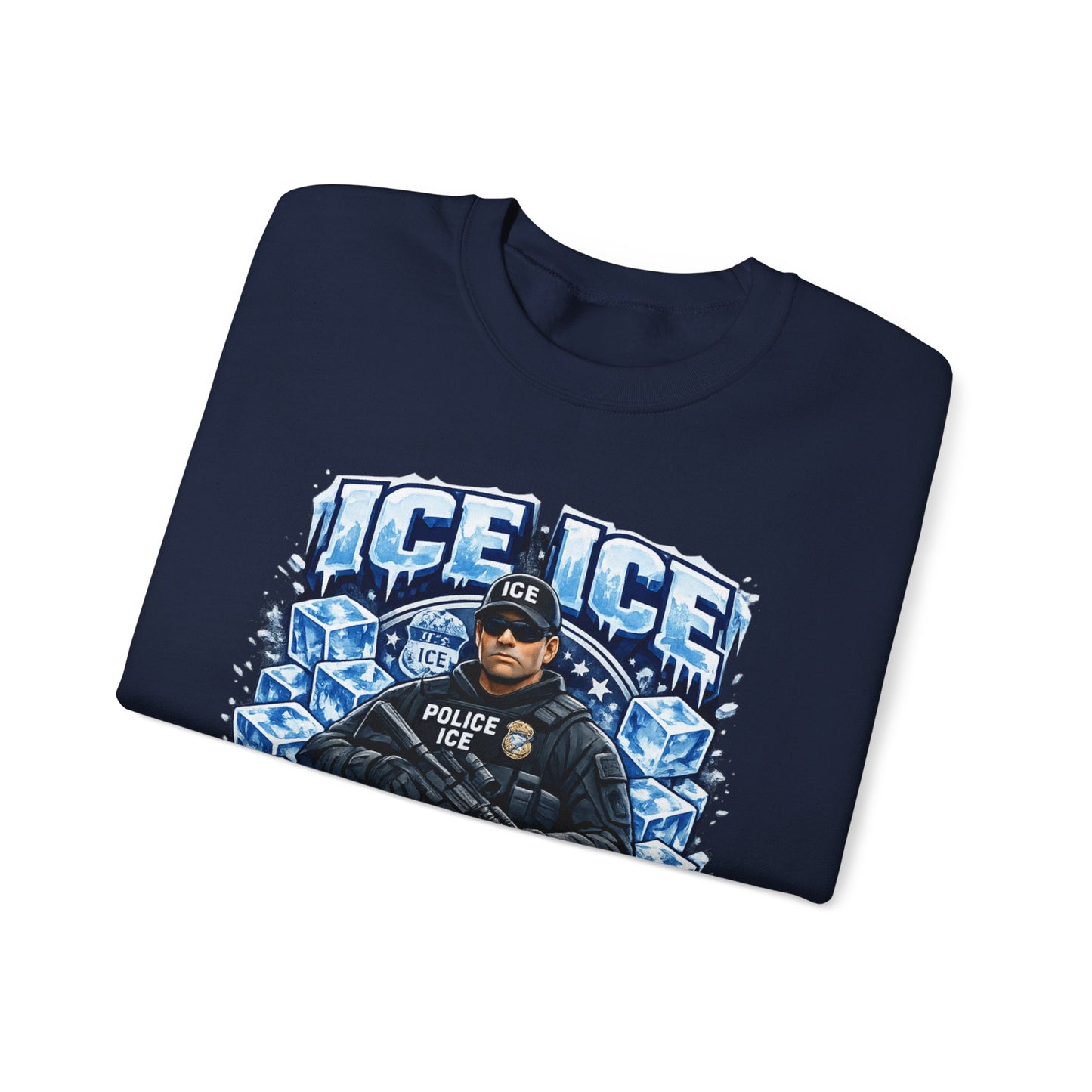 Ice Ice Baby ICE Agent Gildan Brand Crewneck Sweatshirt