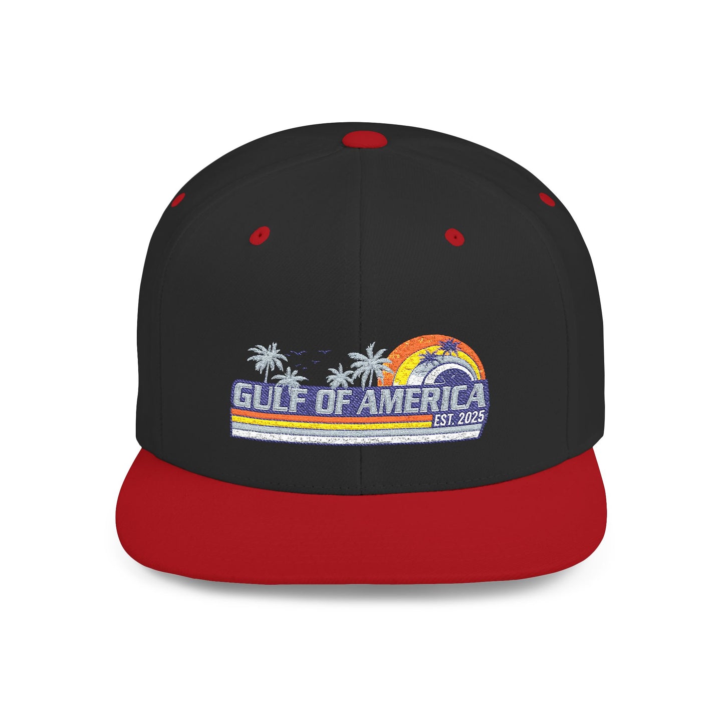 Gulf of America Vintage Embroidered Flat Bill Hat