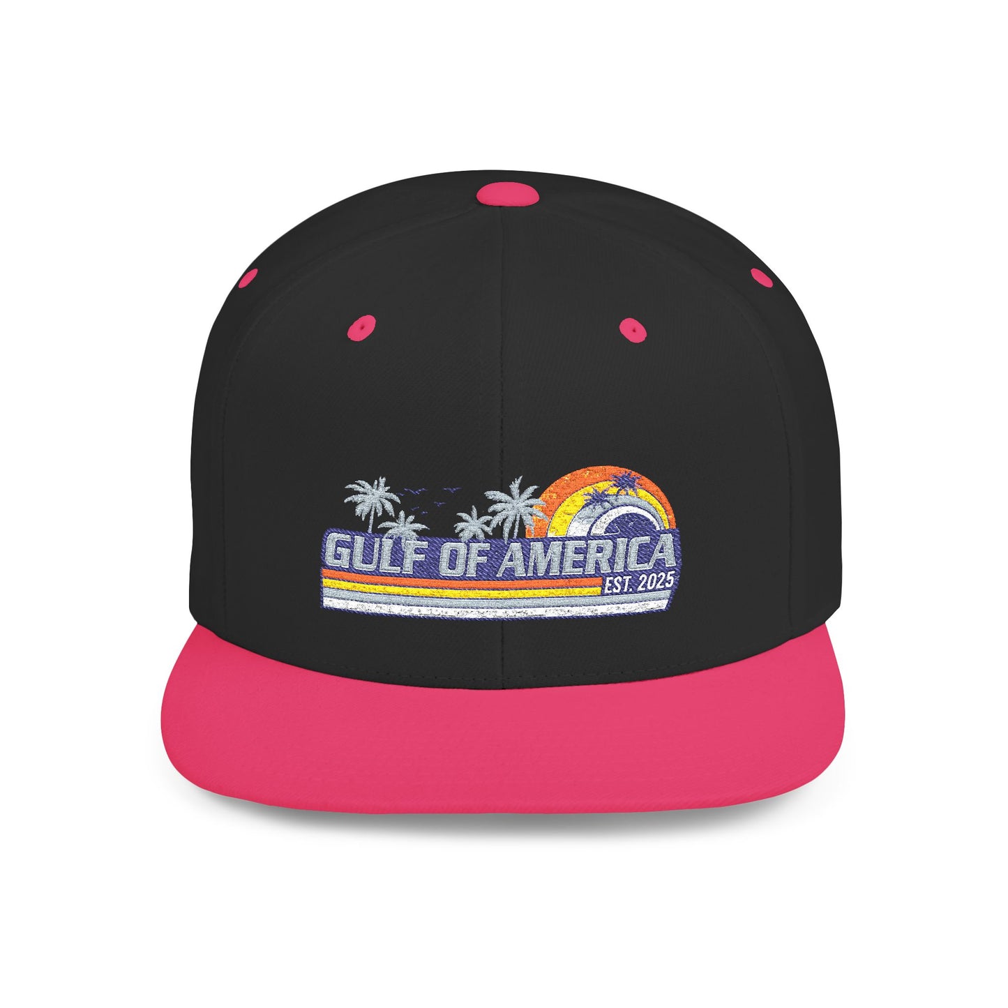 Gulf of America Vintage Embroidered Flat Bill Hat