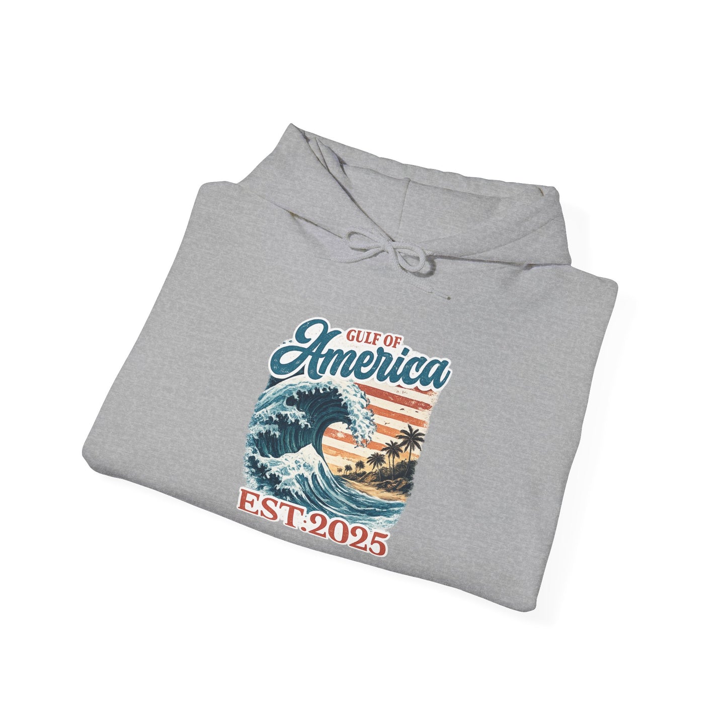 Gulf of America Est. 2025 Waves Gildan Brand Hoodie